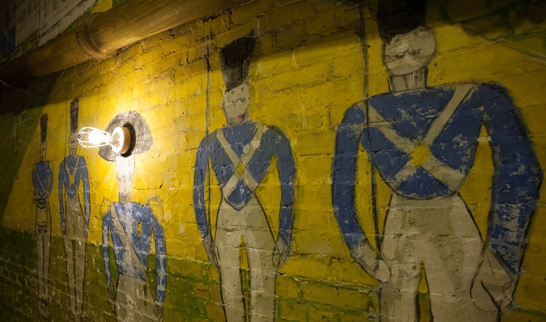 Soldiers painted on the walls of Biltmore's Halloween Room