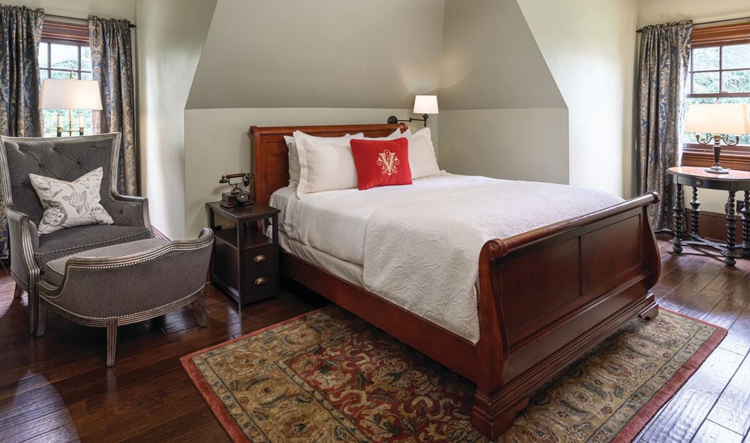 One of two bedrooms in the Market Gardener's Cottage