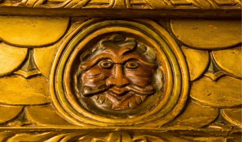 Detail on Cassone (marriage chest) in Second Floor Living Hall in Biltmore House