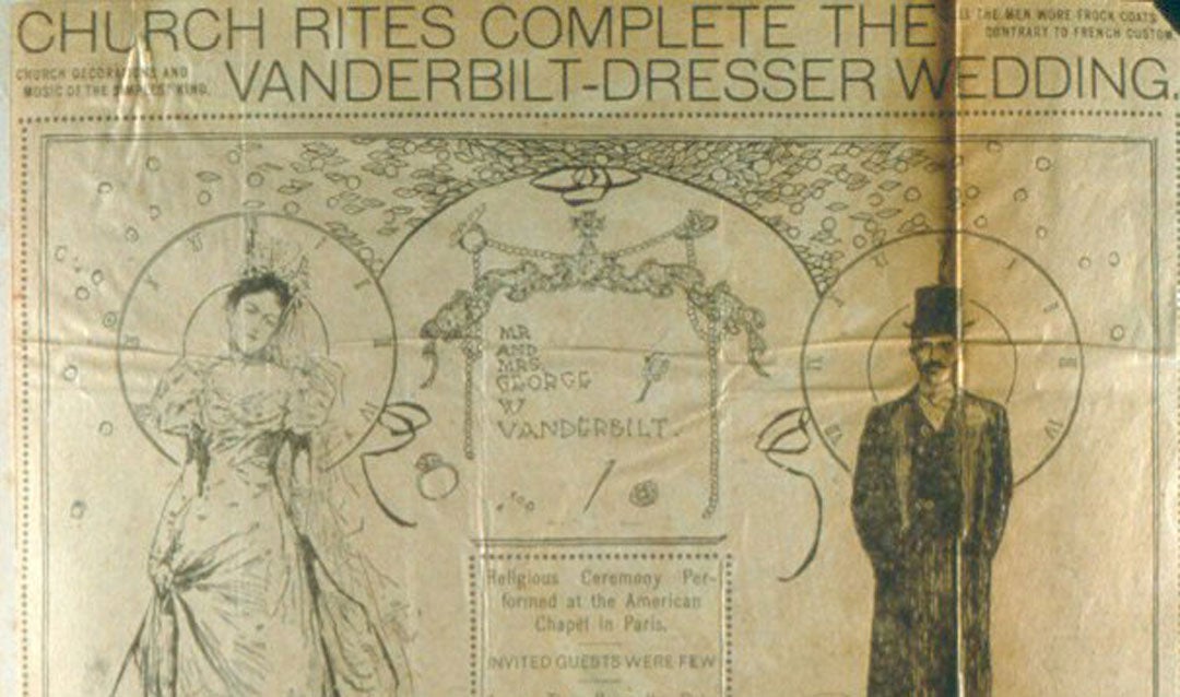 Cupid's richest captive: newspaper clipping of the wedding service