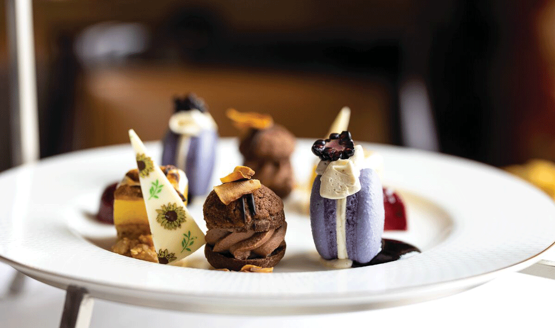 A plate of sweet treats for afternoon tea at Biltmore