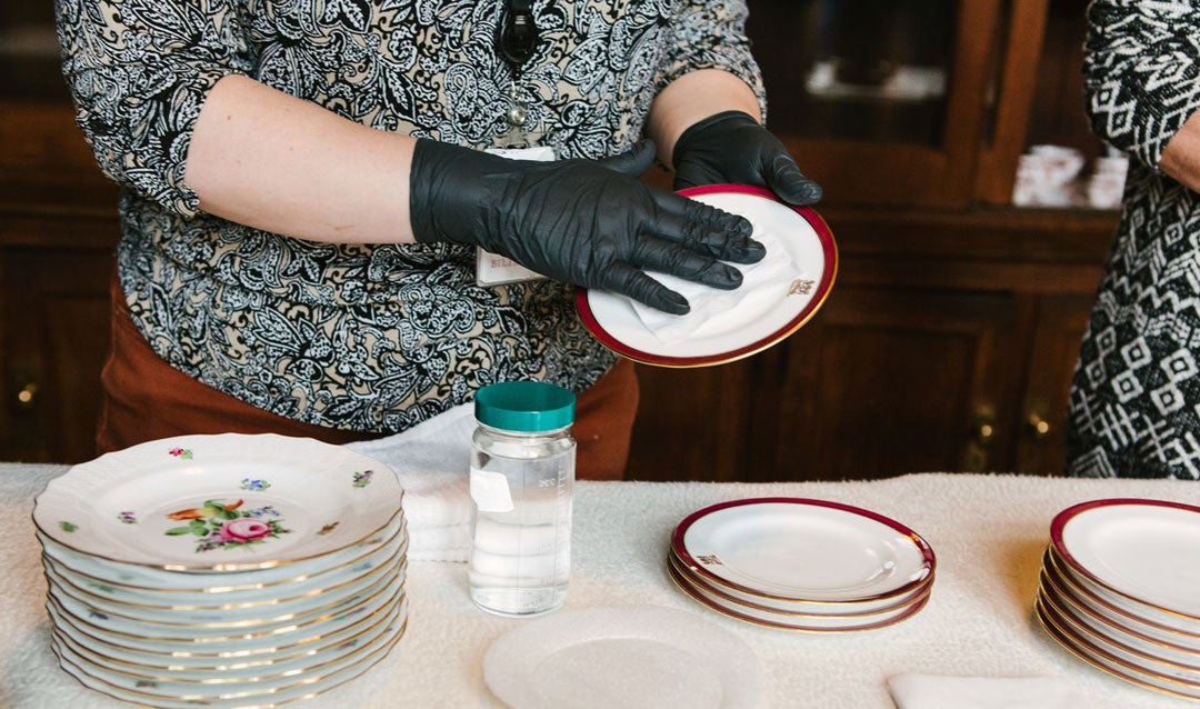 Cleaning generations of Biltmore china and crystal