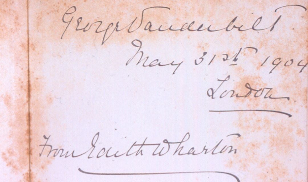 Edith Wharton's inscription to George Vanderbilt, May 31, 1904.