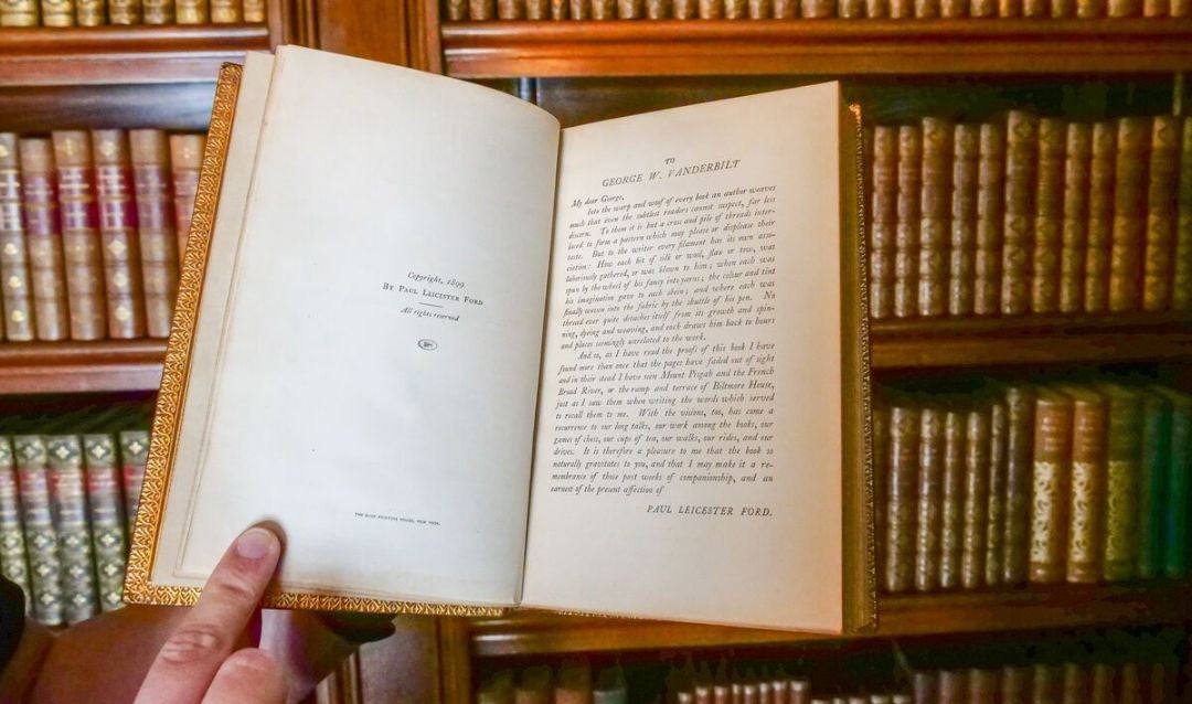 A literary dedication to George Vanderbilt in the novel Janice Meredith by Paul Leicester Ford.