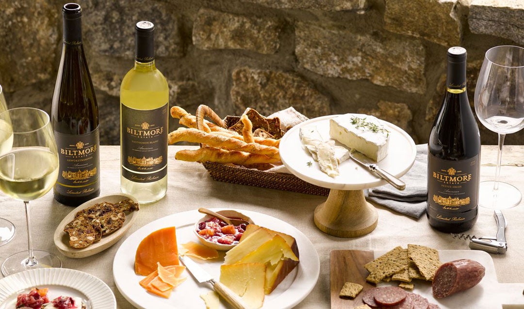 Savor in place with Biltmore wines and charcuterie