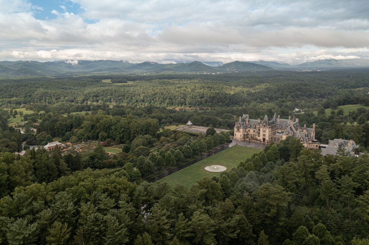 Aerial view of Biltmore Estate.