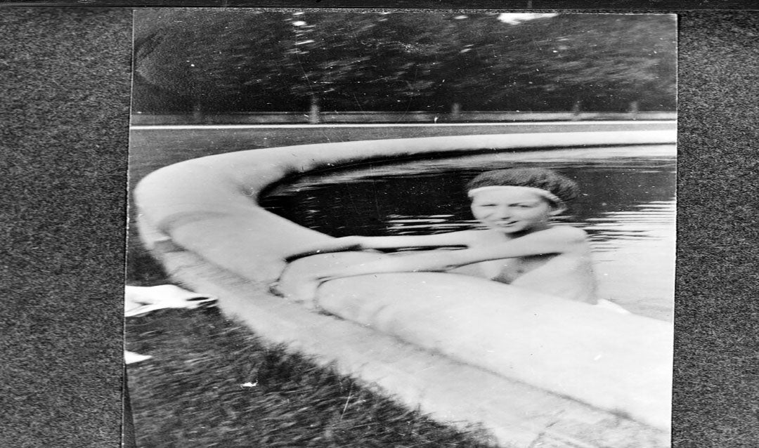 Cornelia Vanderbilt swimming in Front Lawn fountain