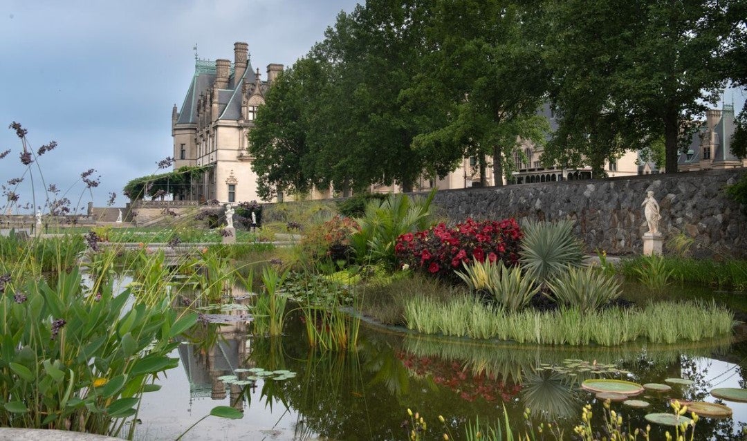 View of Biltmore House from the Italian Garden.