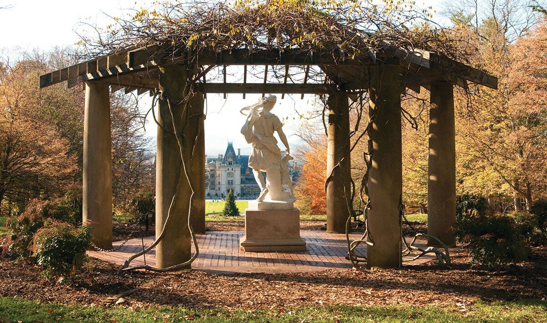 Diana Statue and Biltmore during Fall