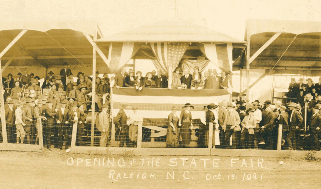 Archival photo of the opening of the 1921 NC State Fair