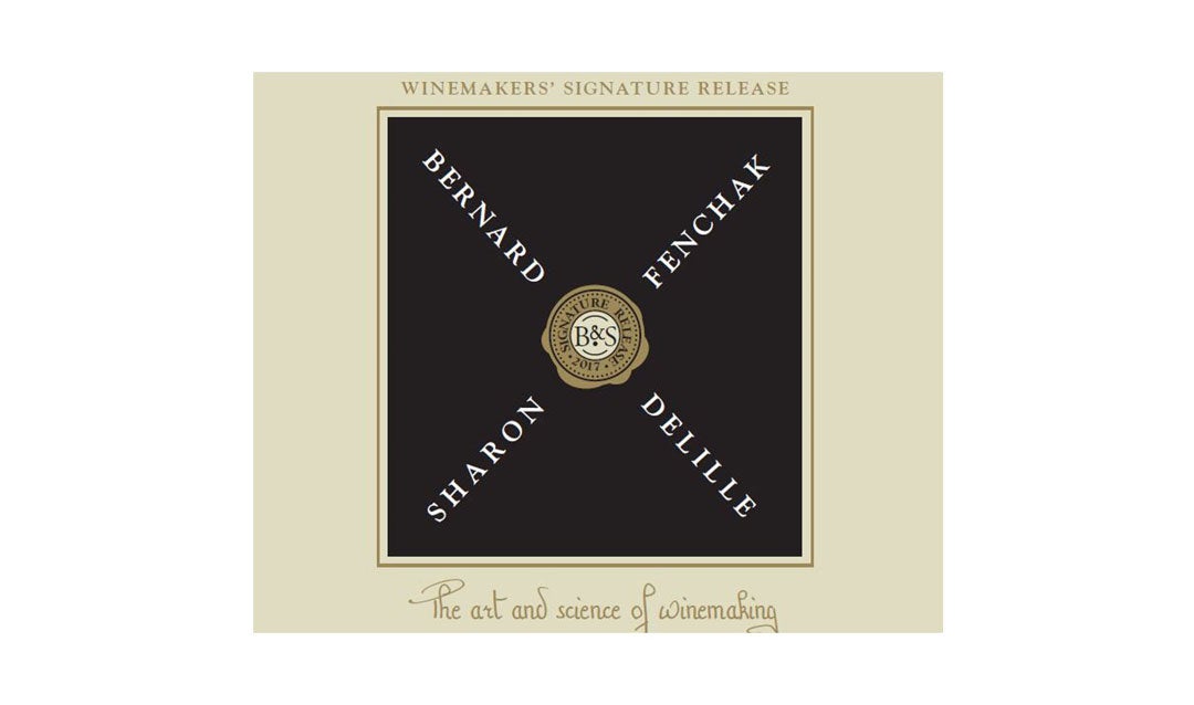 Commemorative label for the Bernard and Sharon wine