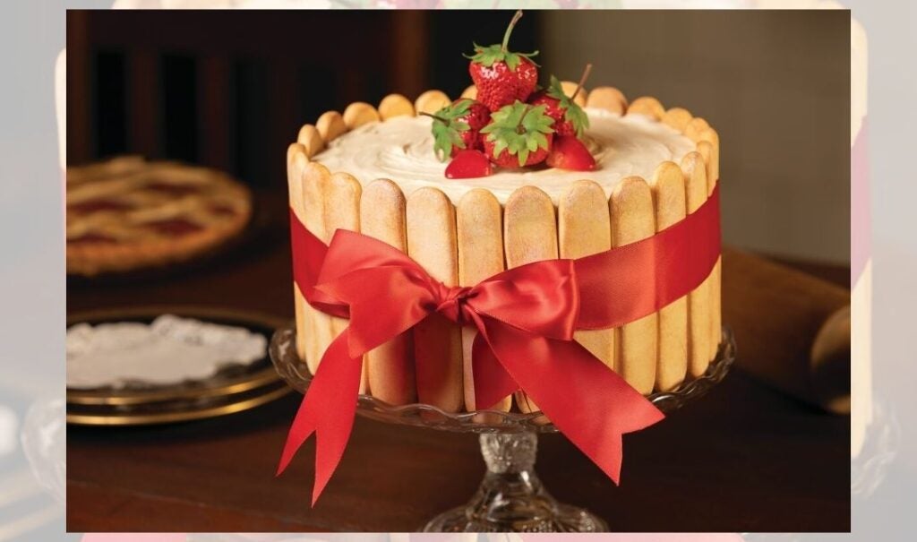 aux food Charlotte Russe wrapped with a red ribbon