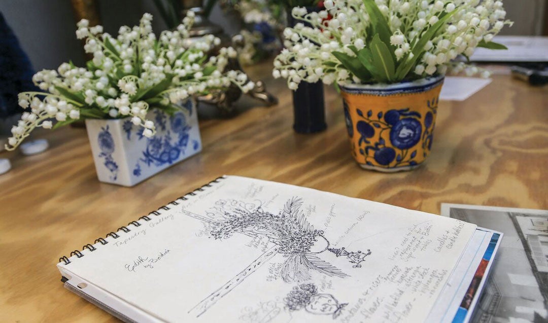 Lily of the valley with a sketch for a Biltmore Blooms design