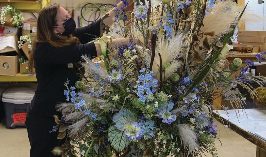 Biltmore Blooms arrangement for Third Floor Living Hall in Biltmore House