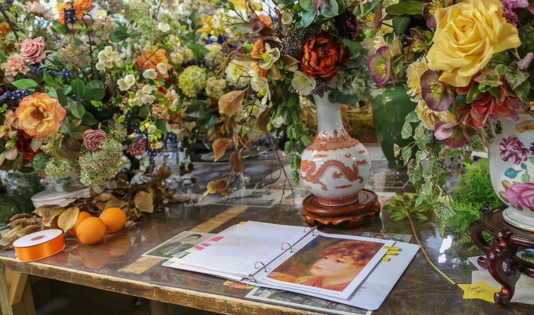 Biltmore Blooms floral arrangement highlighting Renoir's 