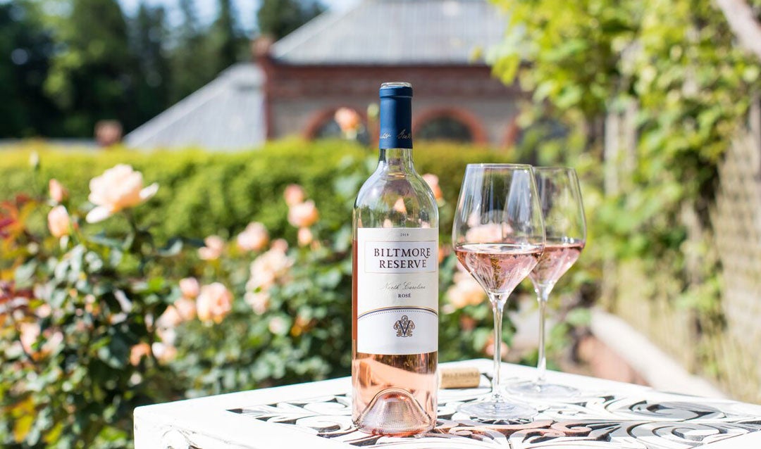 Biltmore Reserve North Carolina Rosé in the Walled Garden