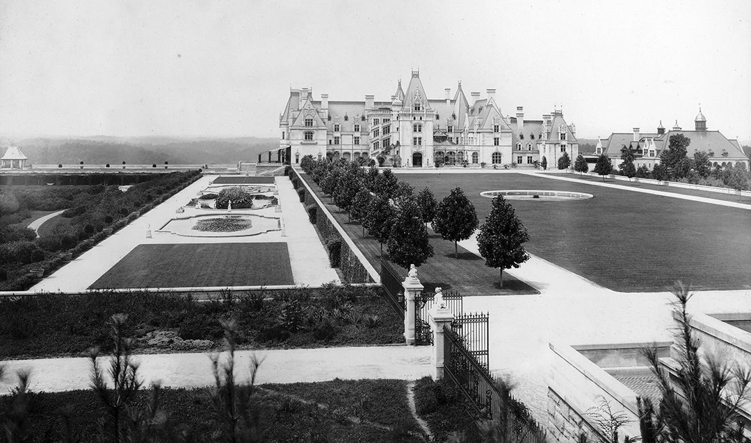 Photograph of Biltmore House and the Italian Garden, ca. 1910