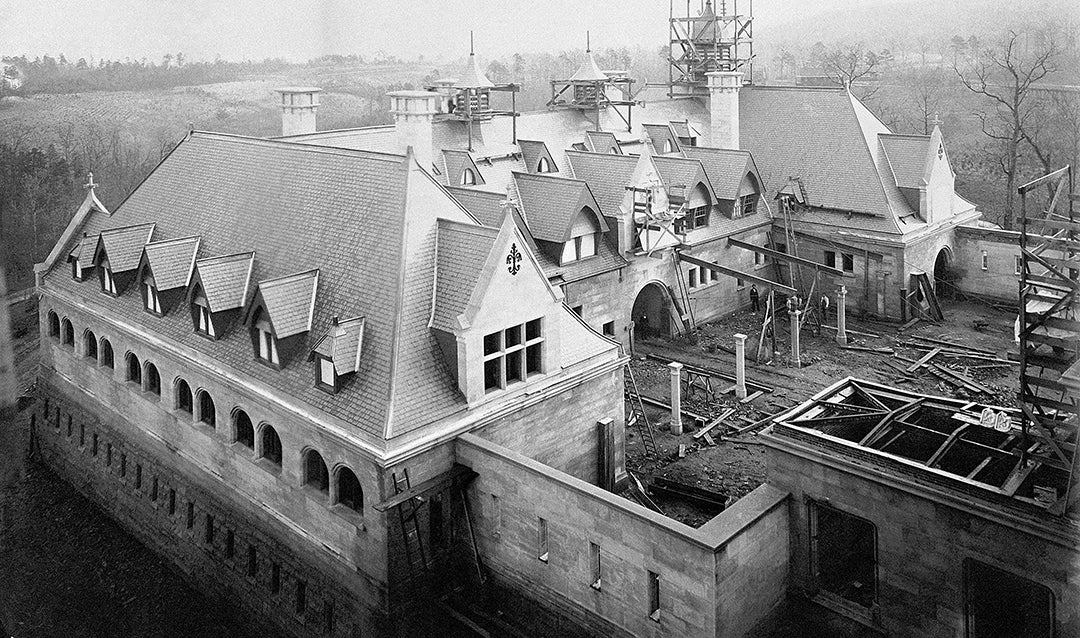 Photograph of the Stable Complex construction from George Vanderbilt's collection, ca. 1894