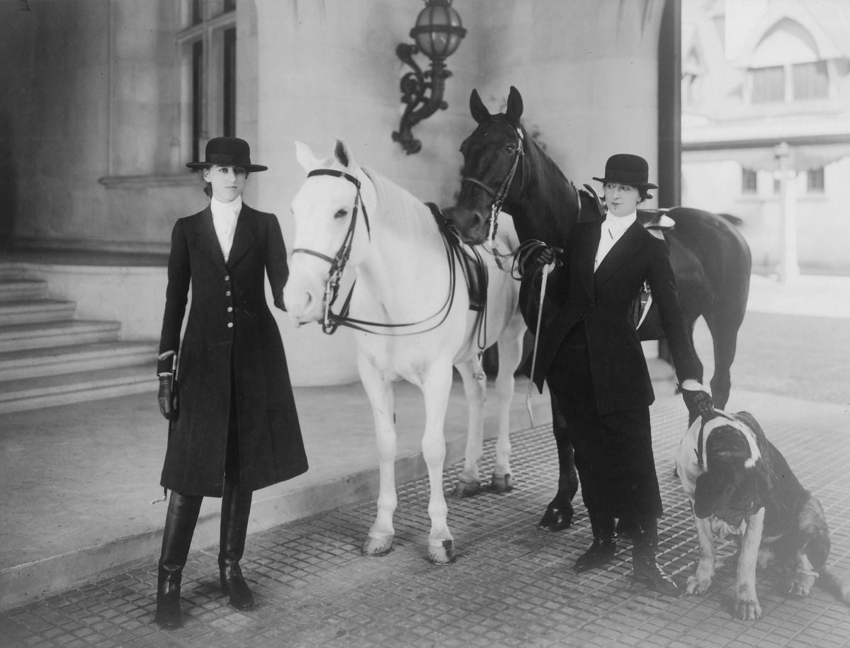 Cornelia and Edith Vanderbilt in Biltmore's stables, c. 1917