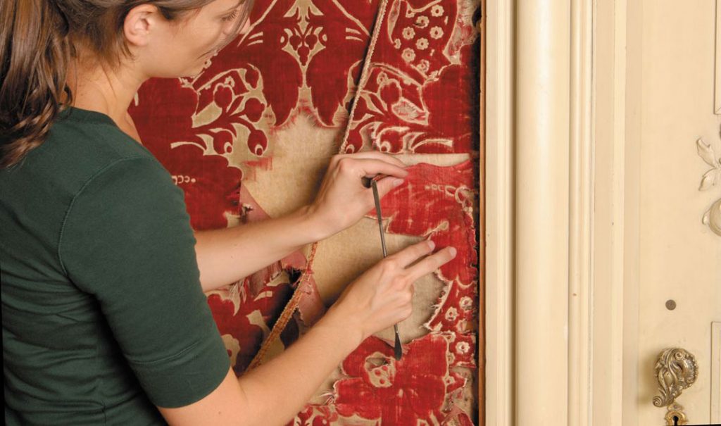 Restoring the wallcovering of the Louis XV Room in Biltmore House