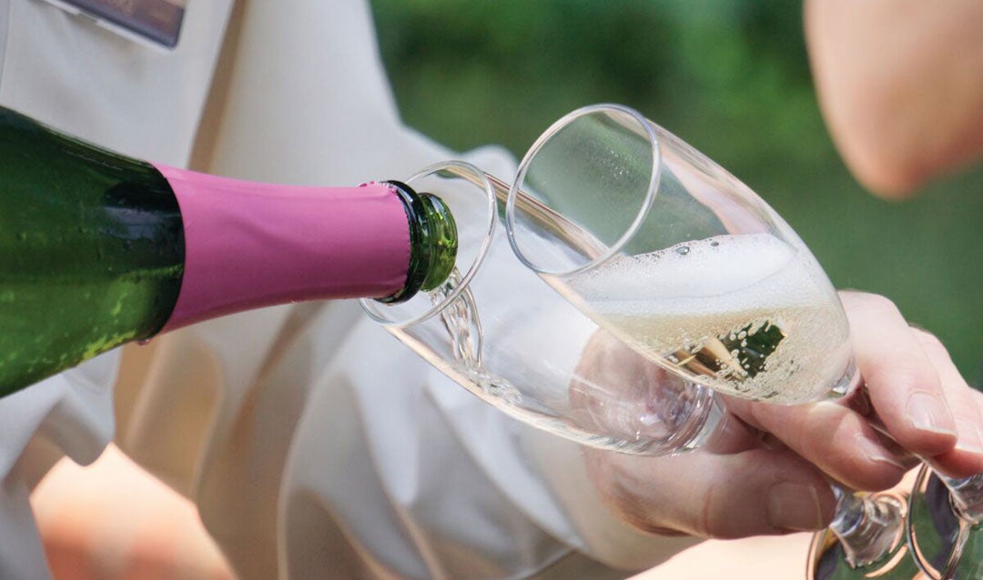 Pouring sparkling wine