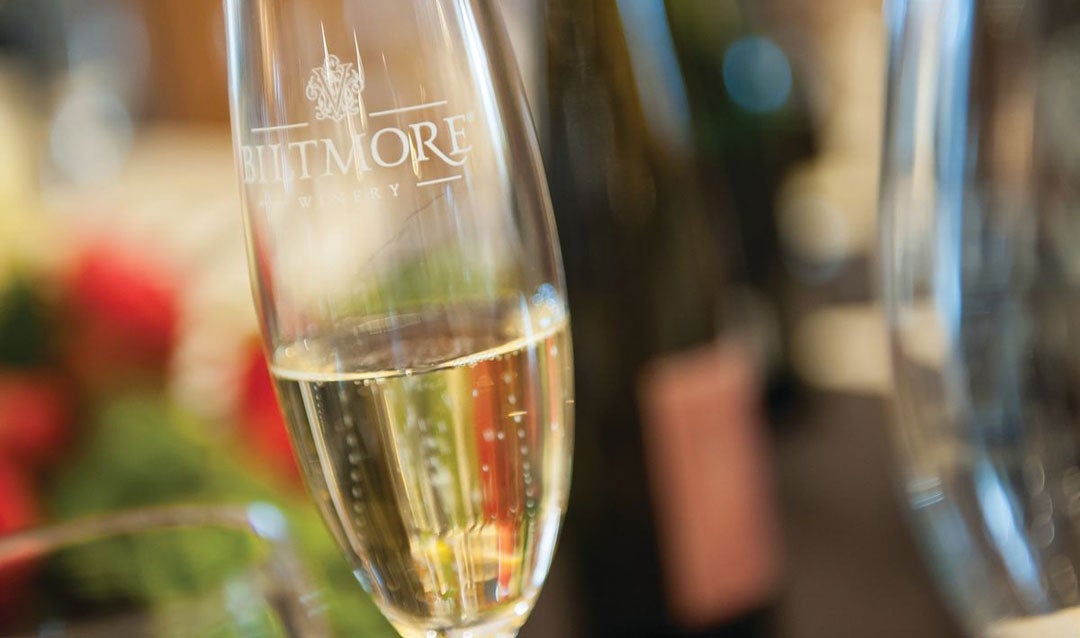 Biltmore sparkling wine in glass