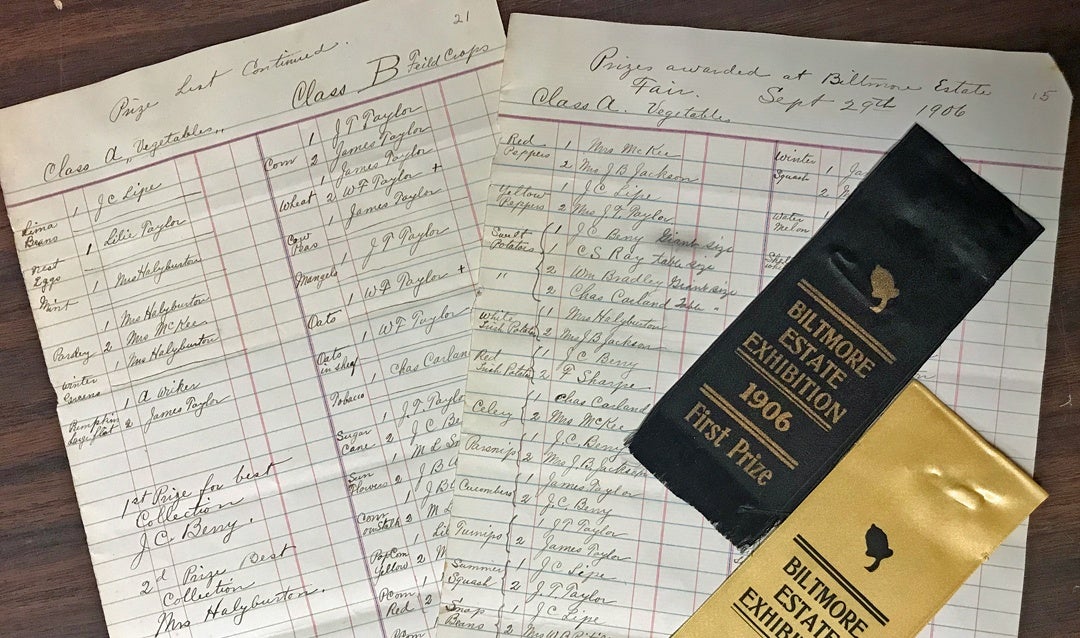 Archival documents of Biltmore Estate Exhibition