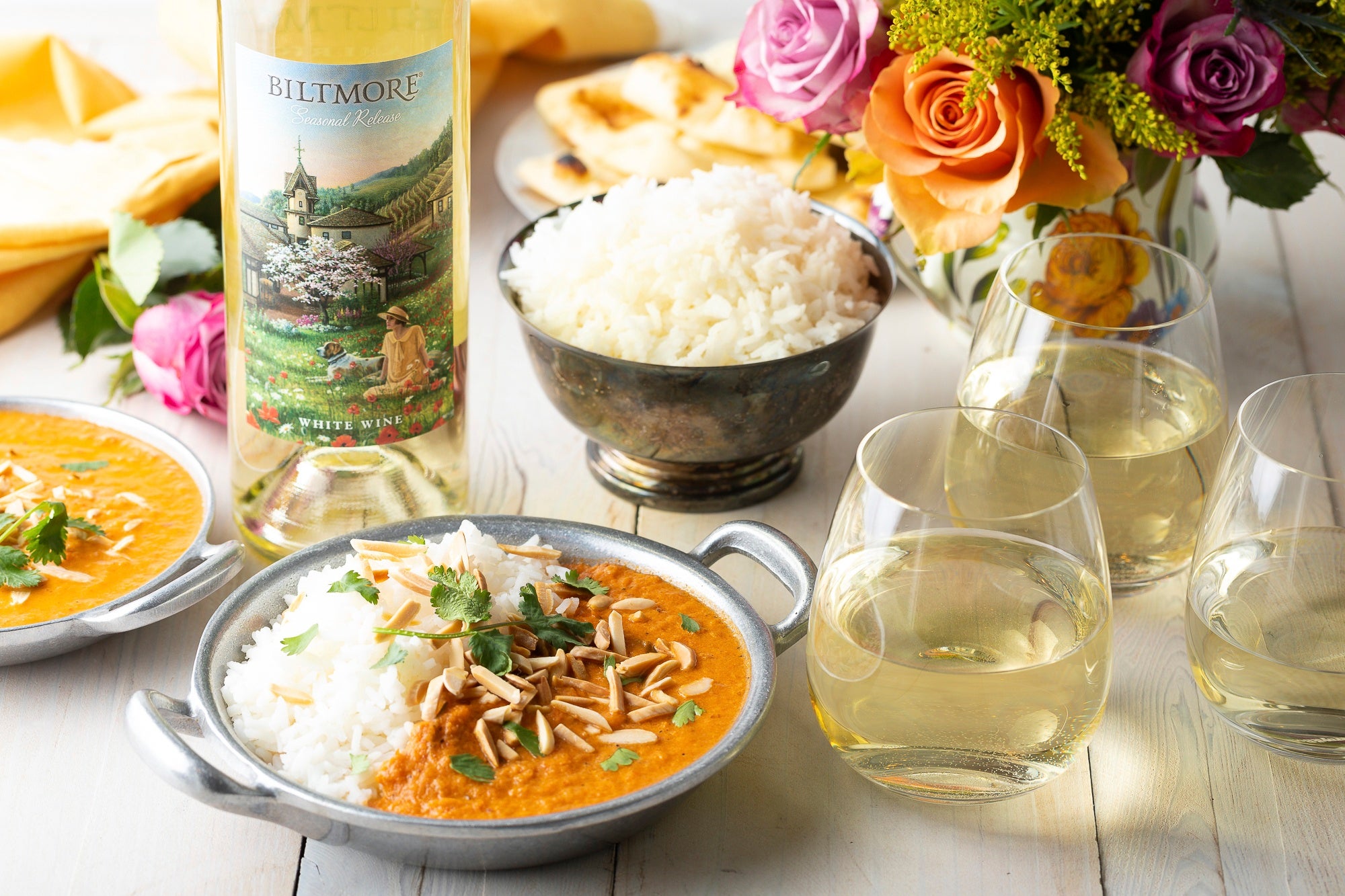 Biltmore Spring Release White Wine with food
