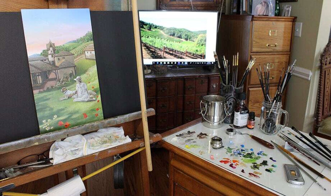 Biltmore spring wine label painting