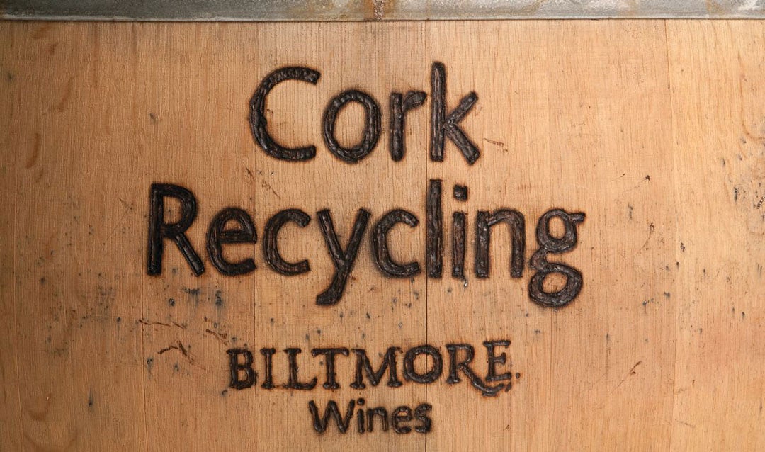 Cork recycling barrel for sustainability in winemaking