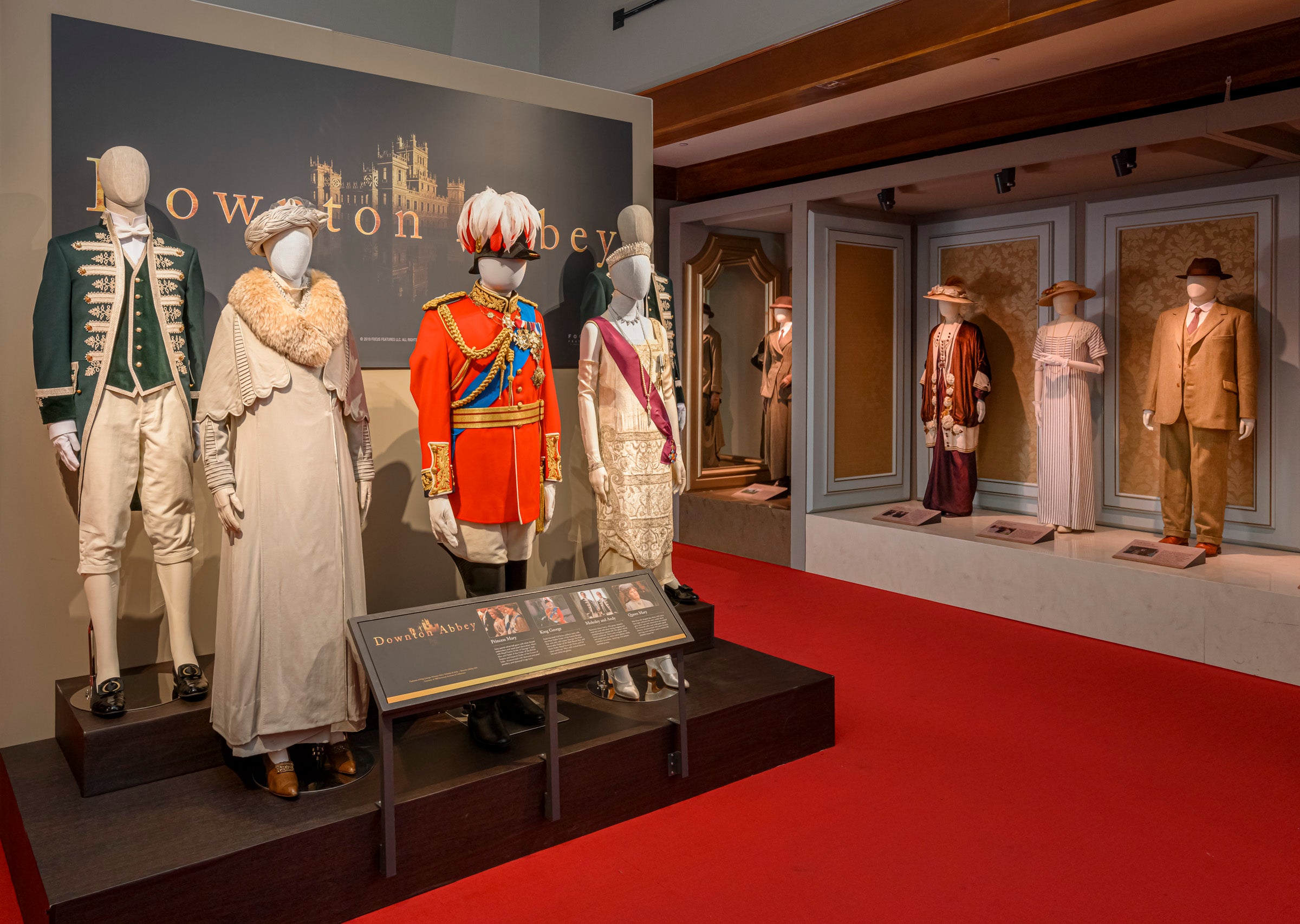 Costumes inside Downton Abbey: The Exhibition