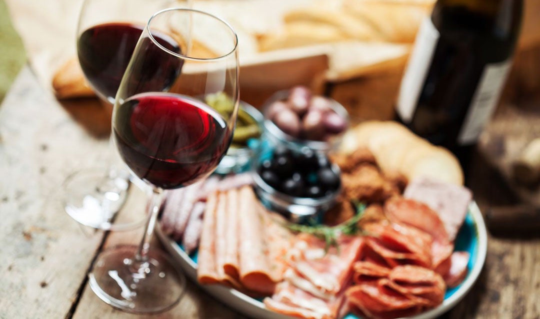 Charcuterie and wine