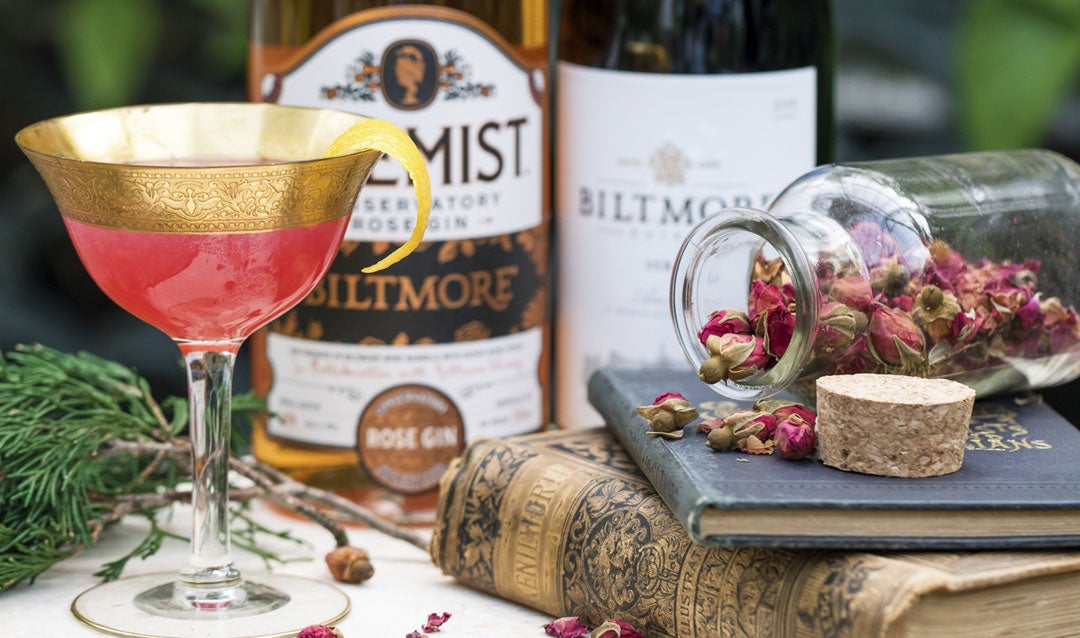 Create cocktail chemistry with Biltmore Conservatory Rose Gin