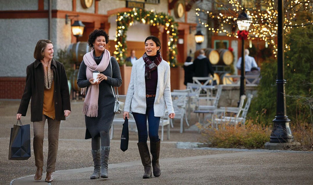 Ladies shopping in Antler Hill Village at Biltmore