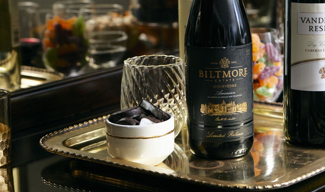 Biltmore Estate Limited Release Mourvedre with peppermint patty candies