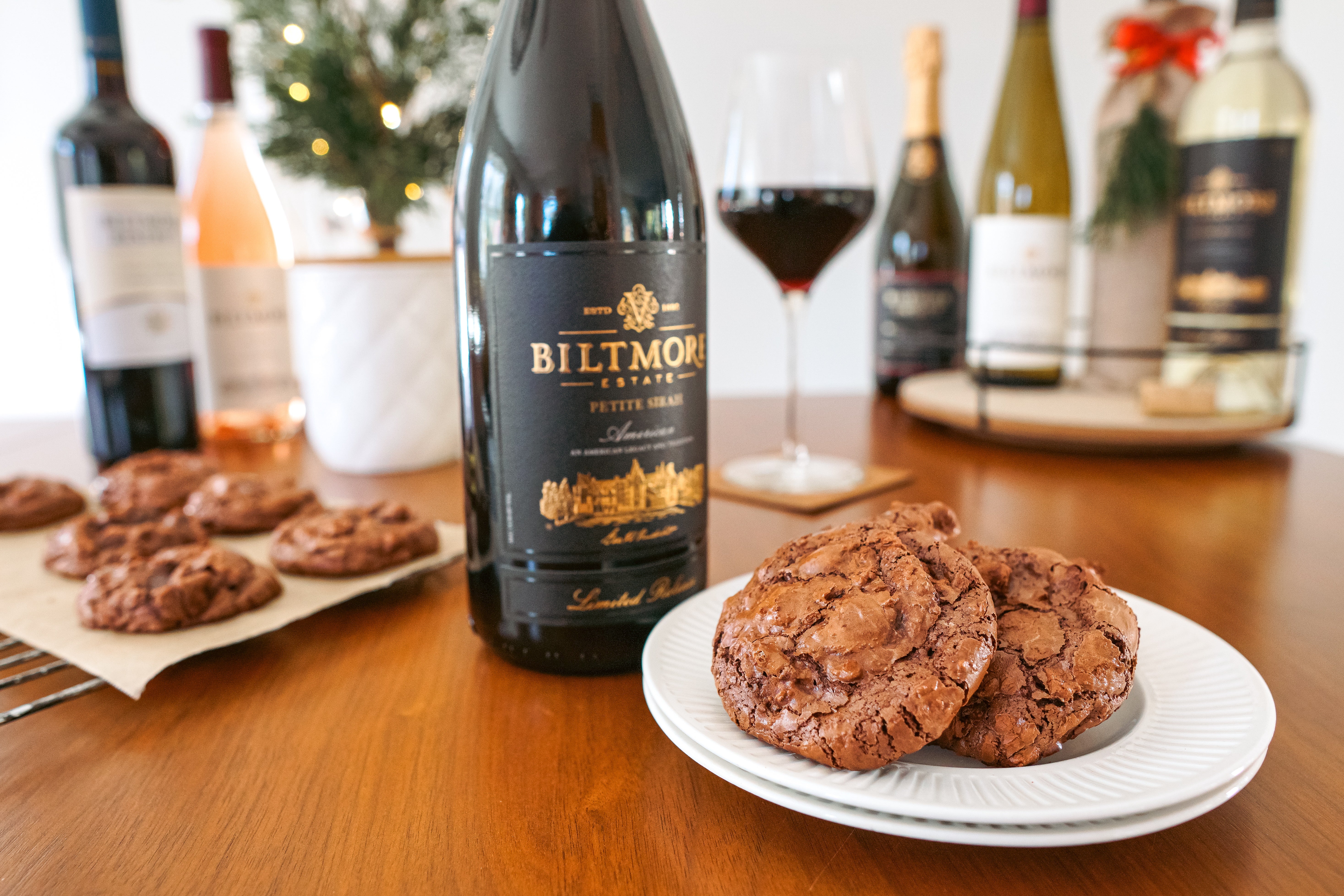 Biltmore Estate Limited Release Petite Sirah paired with holiday cookies
