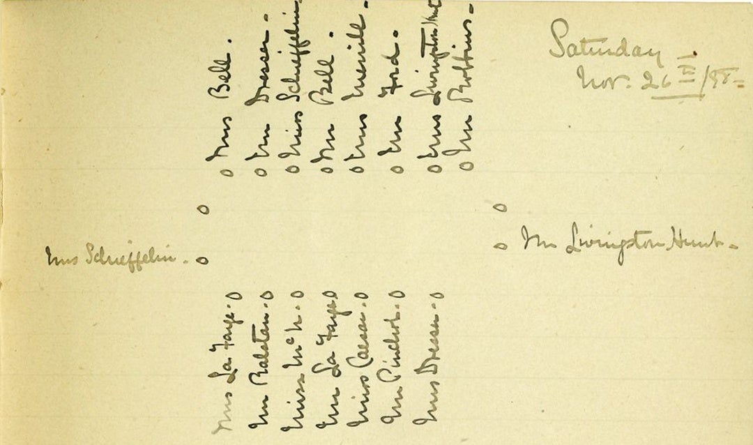 Archival seating chart