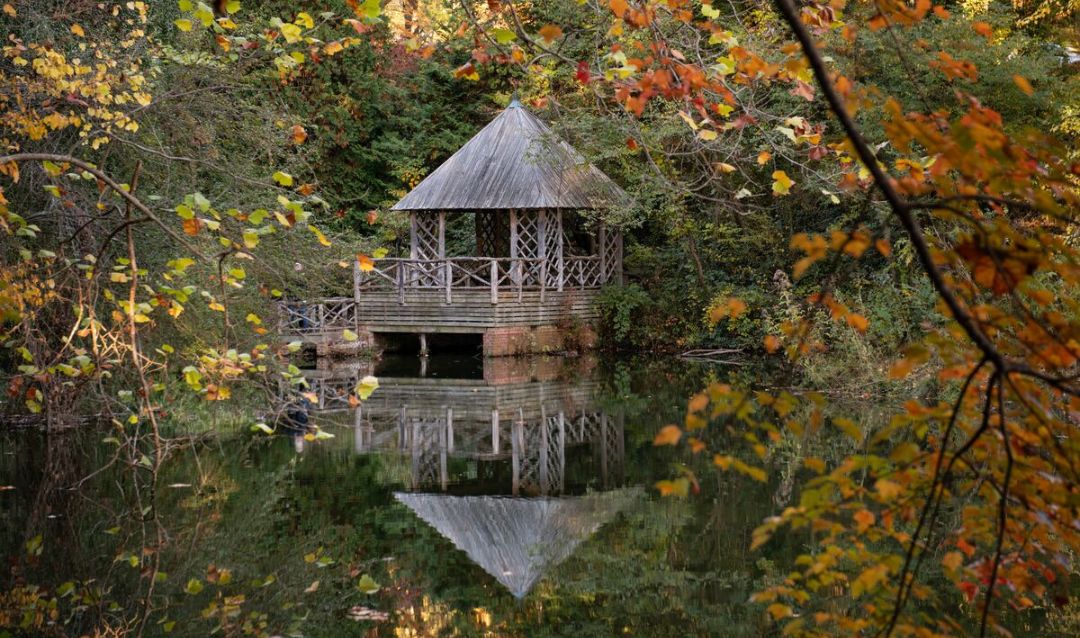 Reflection of Boat House at Bass Pond at Biltmore