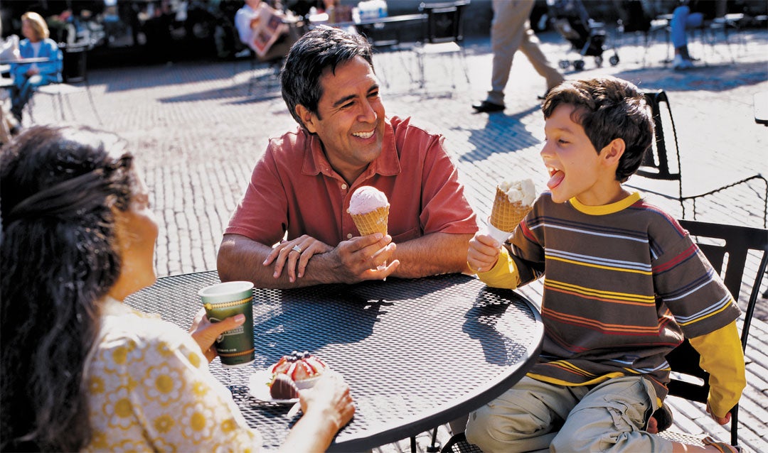 Family enjoying ice cream and treats at Biltmore