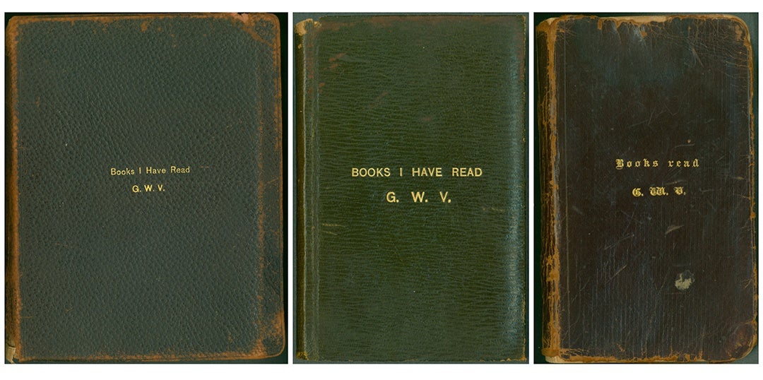 Three volumes of George Vanderbilt’s “Books I Have Read” journal series