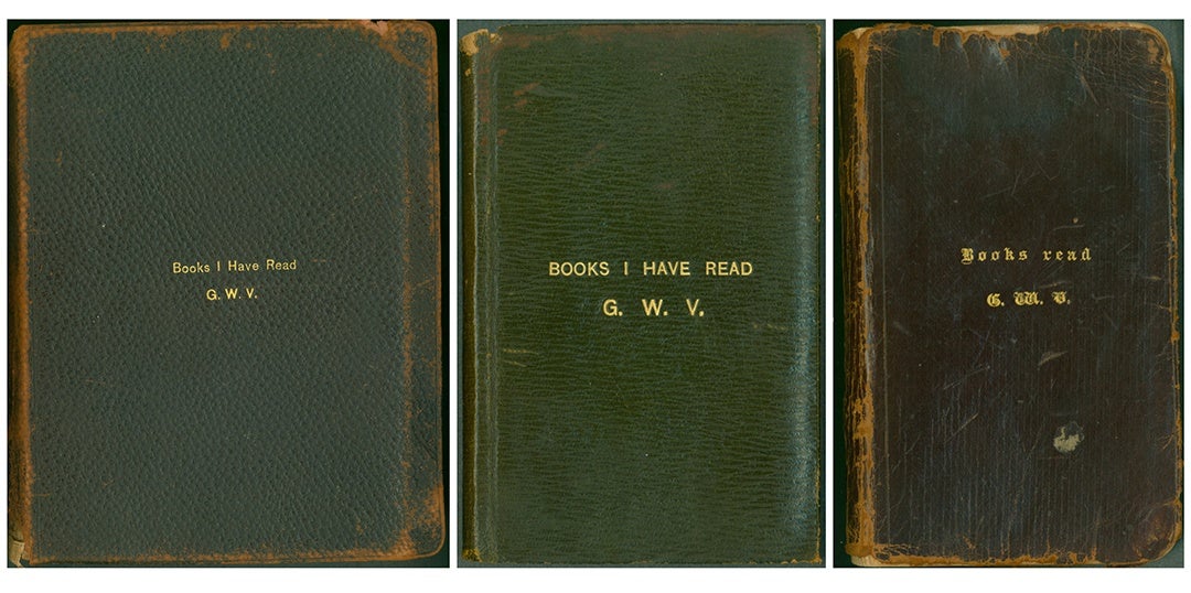 Three volumes of George Vanderbilt’s “Books I Have Read” journal series