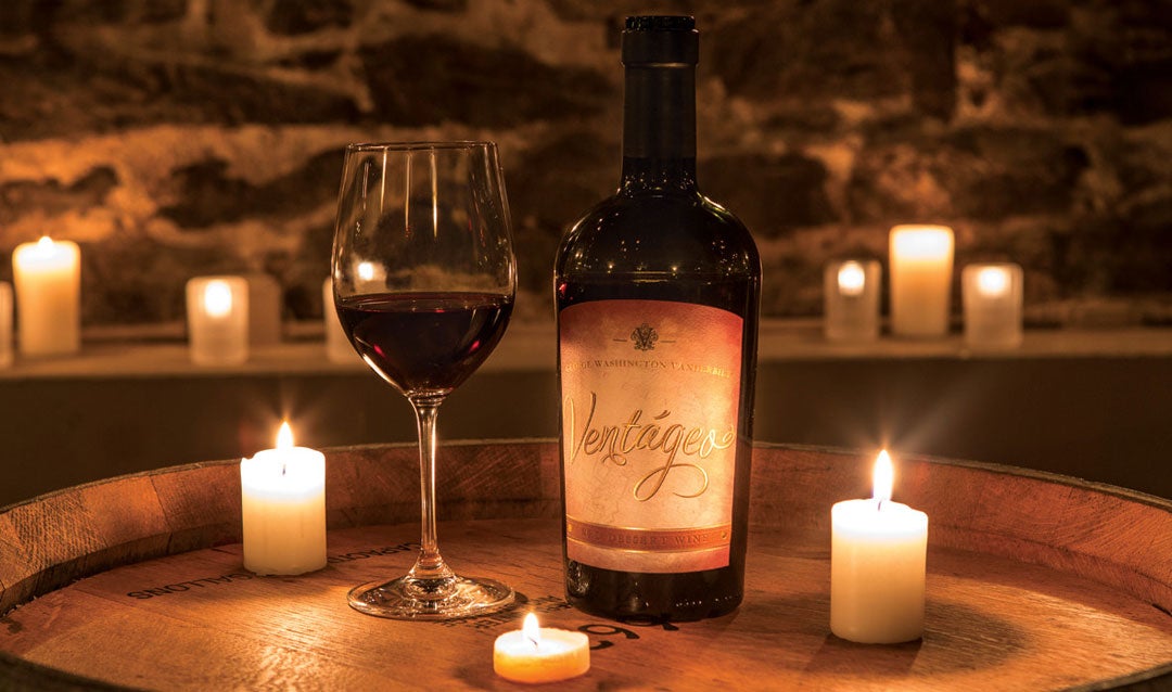 Ventageo Red Dessert Wine with candles