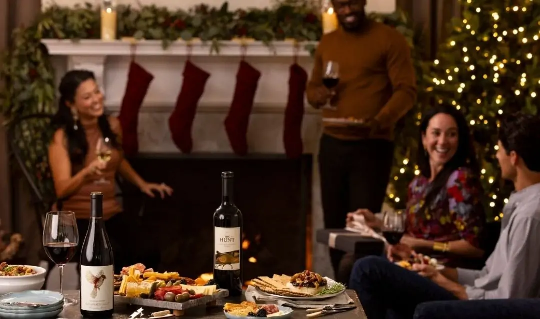 Christmas scene paired with Biltmore wine and food.