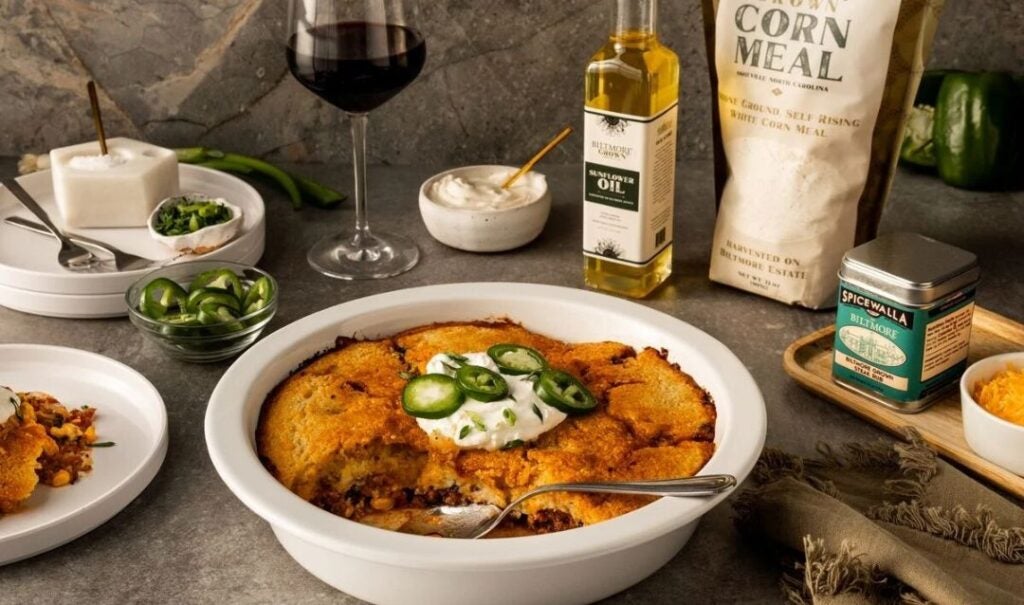 Biltmore Grown products with Harvest Chili bowl and Spicewalla spices