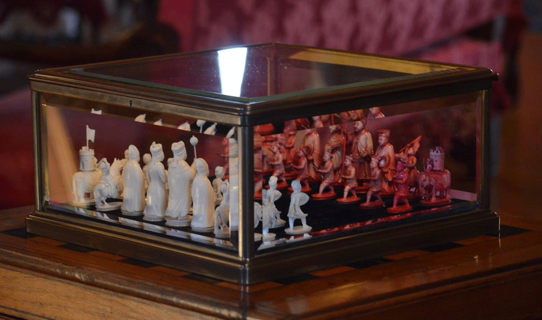 Napoleon's chess set on display in the Library (Image by @Kristen.Maag)