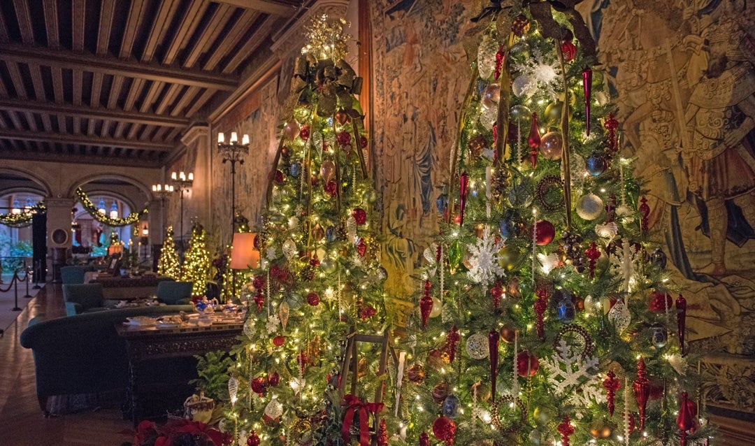 There are a handful of trees just in the Tapestry Gallery alone—the longest room in Biltmore House.