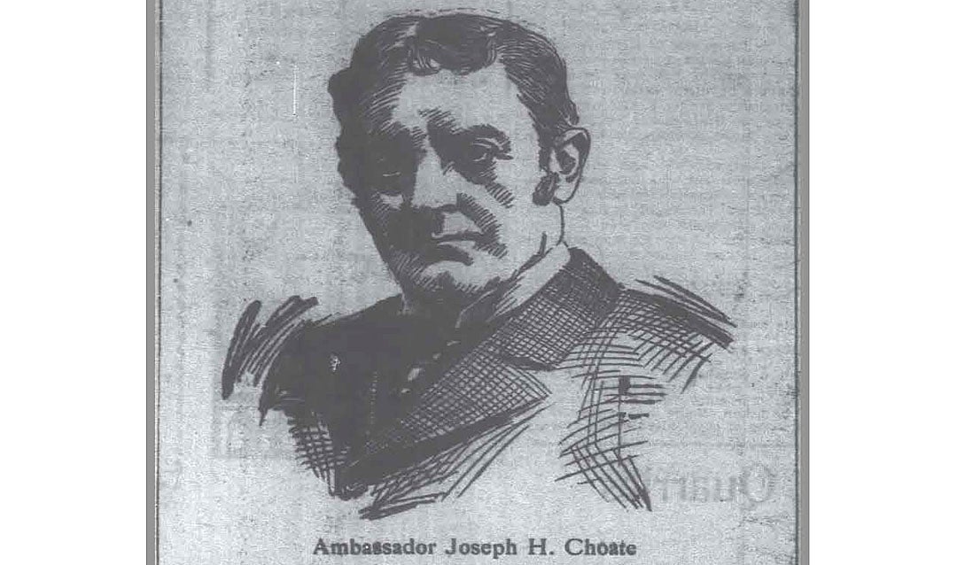 Ambassador Joseph H. Choate as depicted in an Asheville Citizen-Times article on the New Year's event from December 30, 1901.