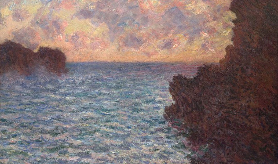 Painting conservation: Detail of a Monet seascape in Biltmore's collection