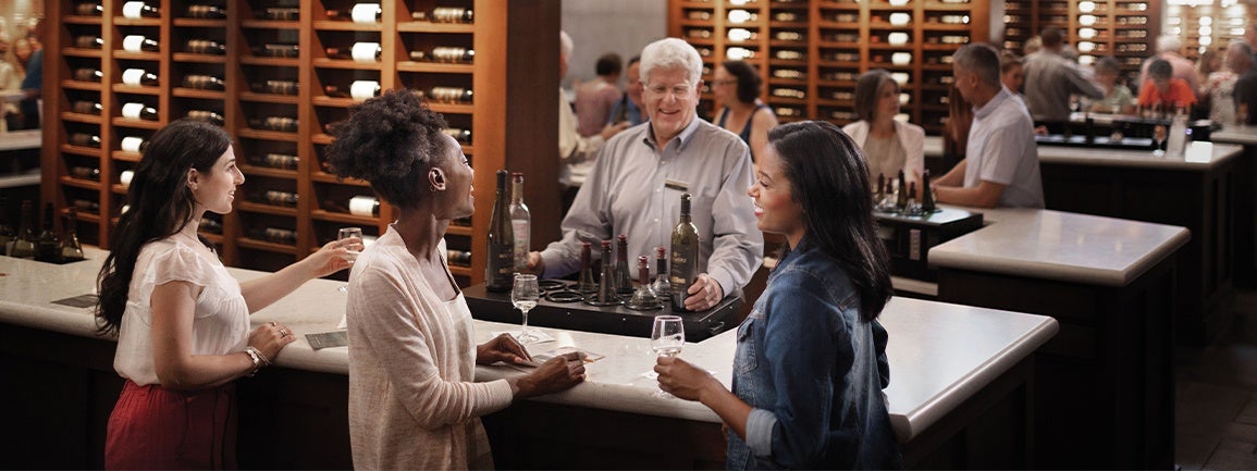 Biltmore guests enjoy wine tastings in the Winery’s beautifully appointed Tasting Room.