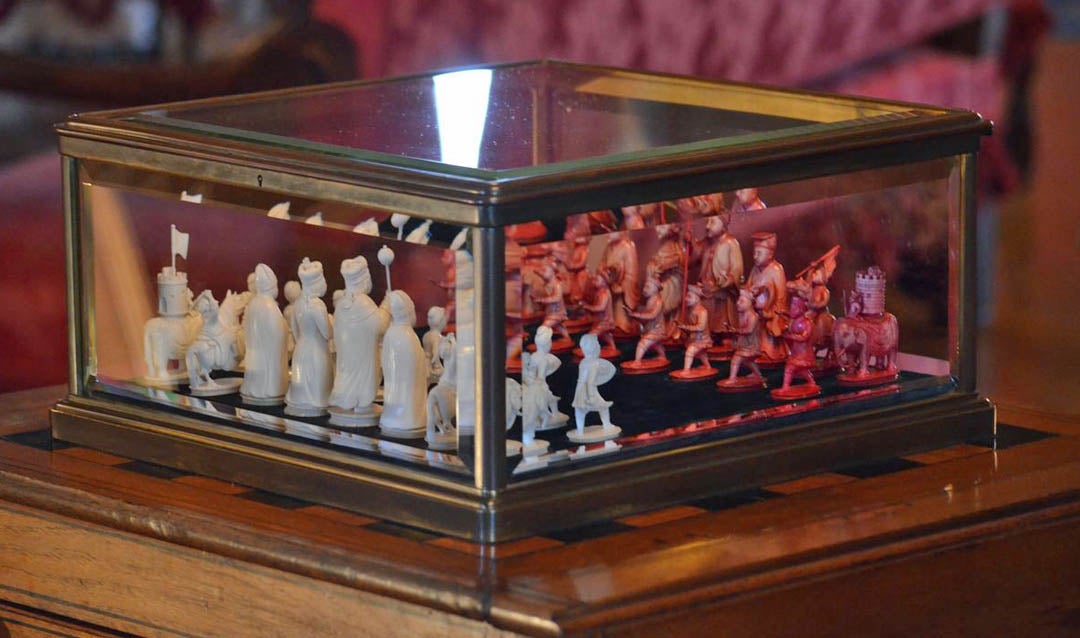 George Vanderbilt’s friend James McHenry gifted him a chess set made of natural and red-stained ivory that once belonged to Napoleon Bonaparte, former emperor of France. Photo credit: @Kristen.Maag